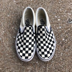 checkered slip-on vans